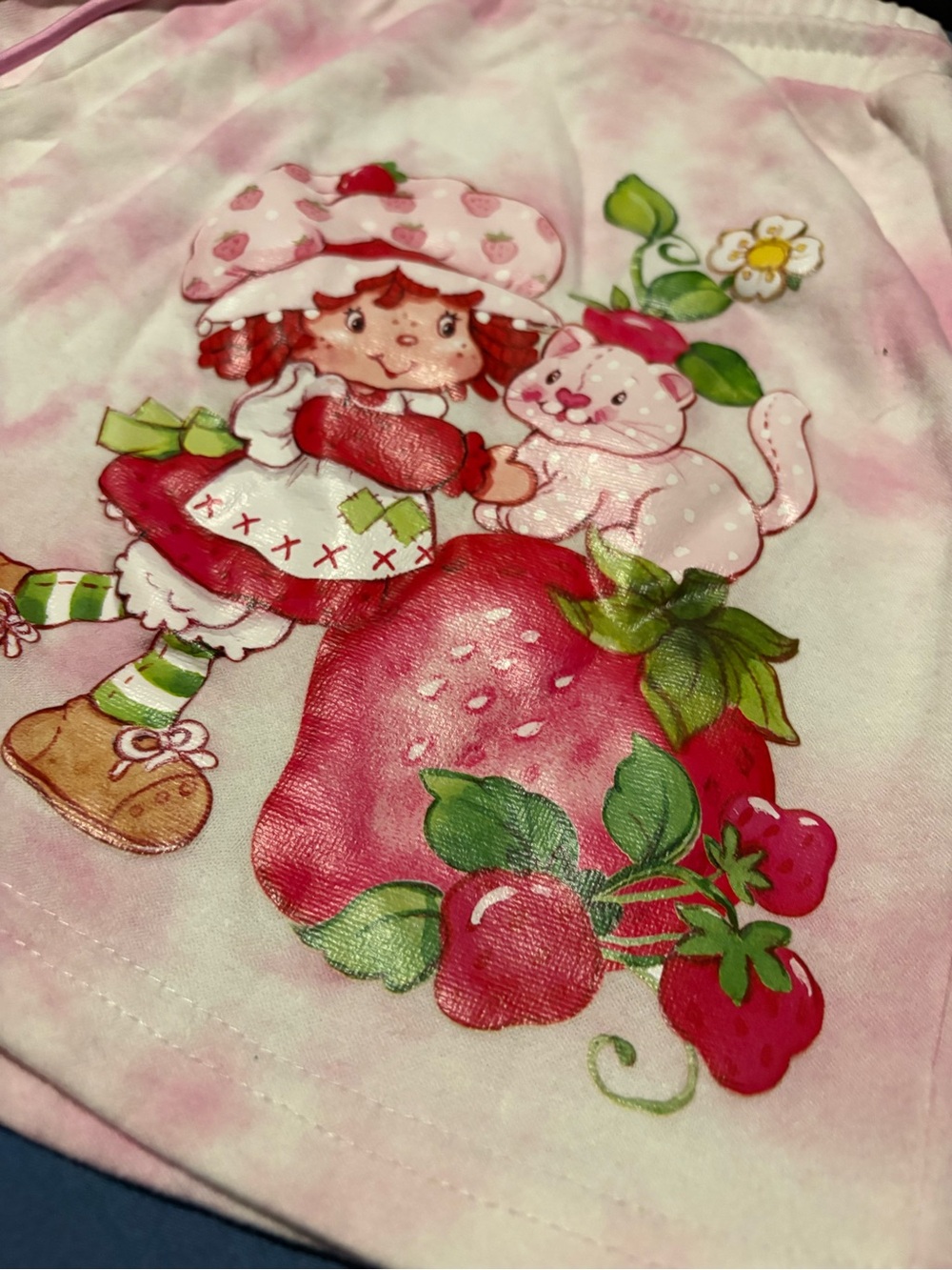 Pink Strawberry Print Kids One-Piece